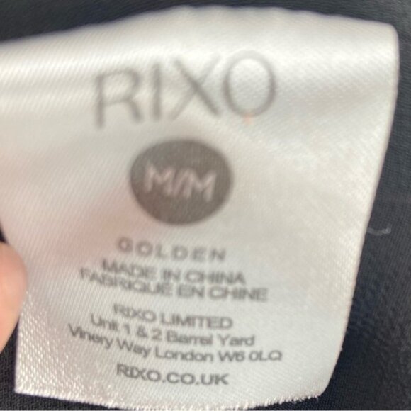 RIXO FLORALPRINTED EMPIRE MINI DRESS WITH GLITTER M - Picture 11 of 14